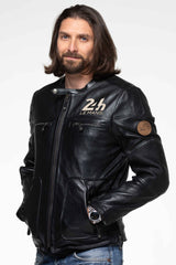 Leather jacket 24H Le Mans Voxan black Man