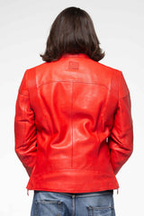 Blouson en cuir 24H Le Mans Voxan rouge brillant Homme