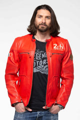 Men's 24H Le Mans Voxan shiny red leather jacket