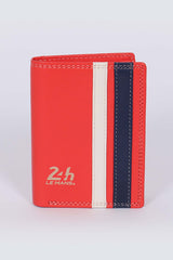 Leather wallet 24H Le Mans Walcker shiny red Men