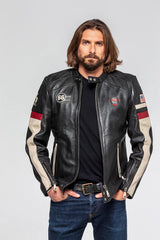 Blouson en cuir 24H Le Mans Shelby noir Homme