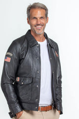 Leather jacket Steve McQueen Charlie black Man