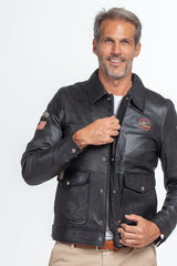 Leather jacket Steve McQueen Charlie black Man