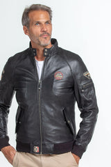 Leather jacket Steve McQueen Harry black Man