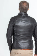 Steve McQueen Lewis black leather jacket for men