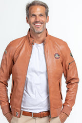Leather jacket Steve McQueen Harry tan Man