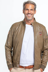 Leather jacket Steve McQueen Harry light khaki Men