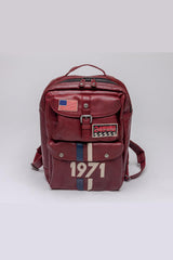 Steve McQueen Matt red leather backpack for Men