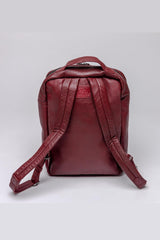 Steve McQueen Matt red leather backpack for Men