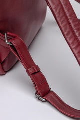 Steve McQueen Matt red leather backpack for Men