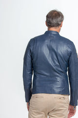 Leather jacket Steve McQueen Lenny blue Man
