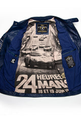 Blouson en cuir 24H Le Mans Miles bleu royal Homme