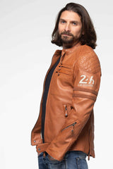 Leather jacket 24H Le Mans Silverstone tan Men