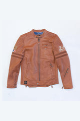 Leather jacket 24H Le Mans Silverstone tan Men