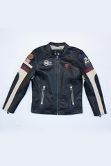 Leather jacket 24H Le Mans Shelby new black Man
