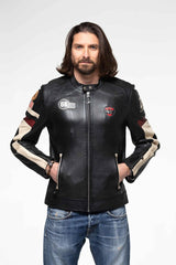 Leather jacket 24H Le Mans Shelby new black Man