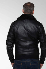 Leather jacket Steve McQueen John black Man