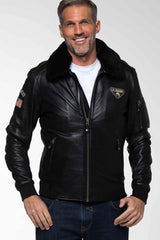 Leather jacket Steve McQueen John black Man