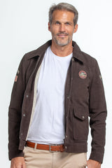 Blouson en cuir Steve McQueen Charlie marron nubuck Homme