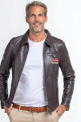 Steve McQueen Lewis brown leather jacket for men