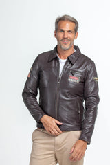 Steve McQueen Lewis brown leather jacket for men
